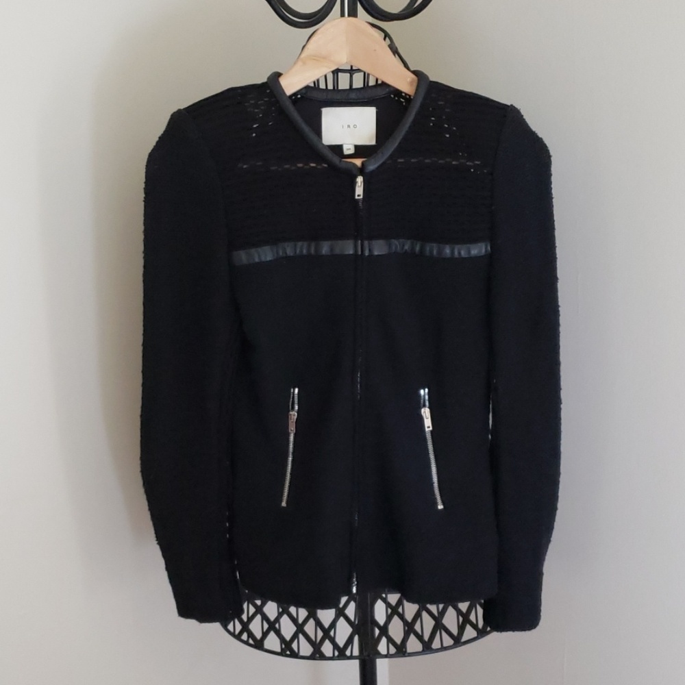IRO Cotton Lambskin Black Jacket Small 38